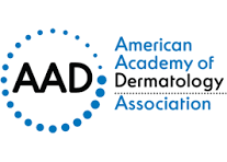 Logo of American Academy of Dermatology Association with the abbreviation 'AAD' inside a circle of dots and the full name on the right.