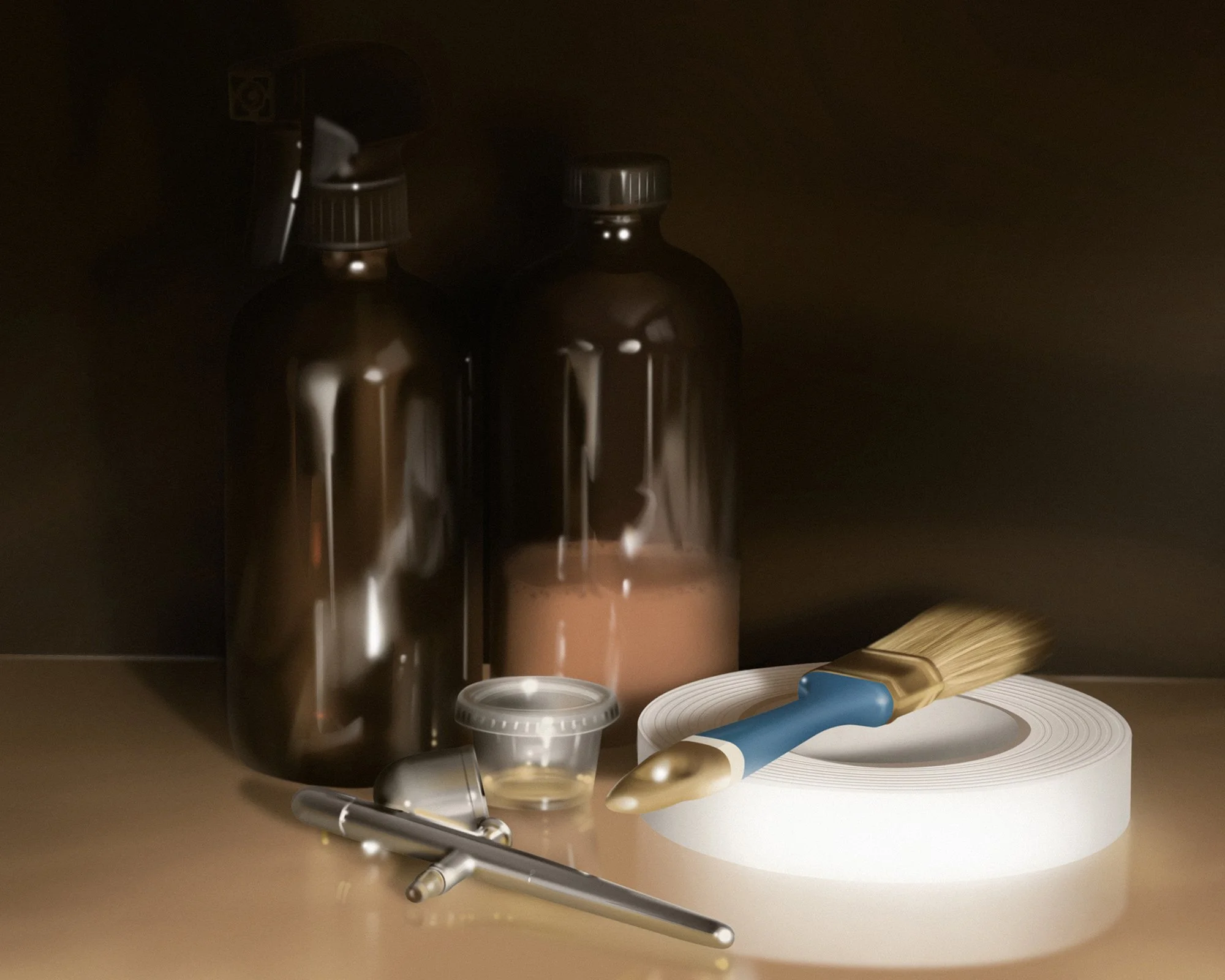 Shadows and Glass, digital illustration