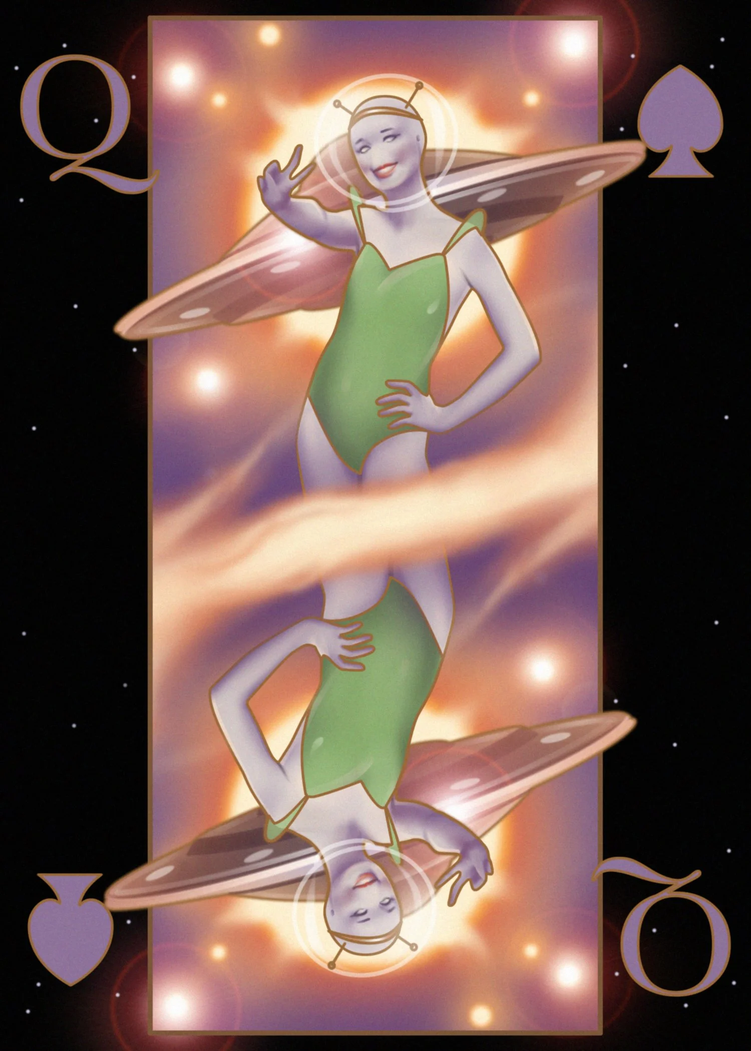 Queen of Spades from Space, digital illustration