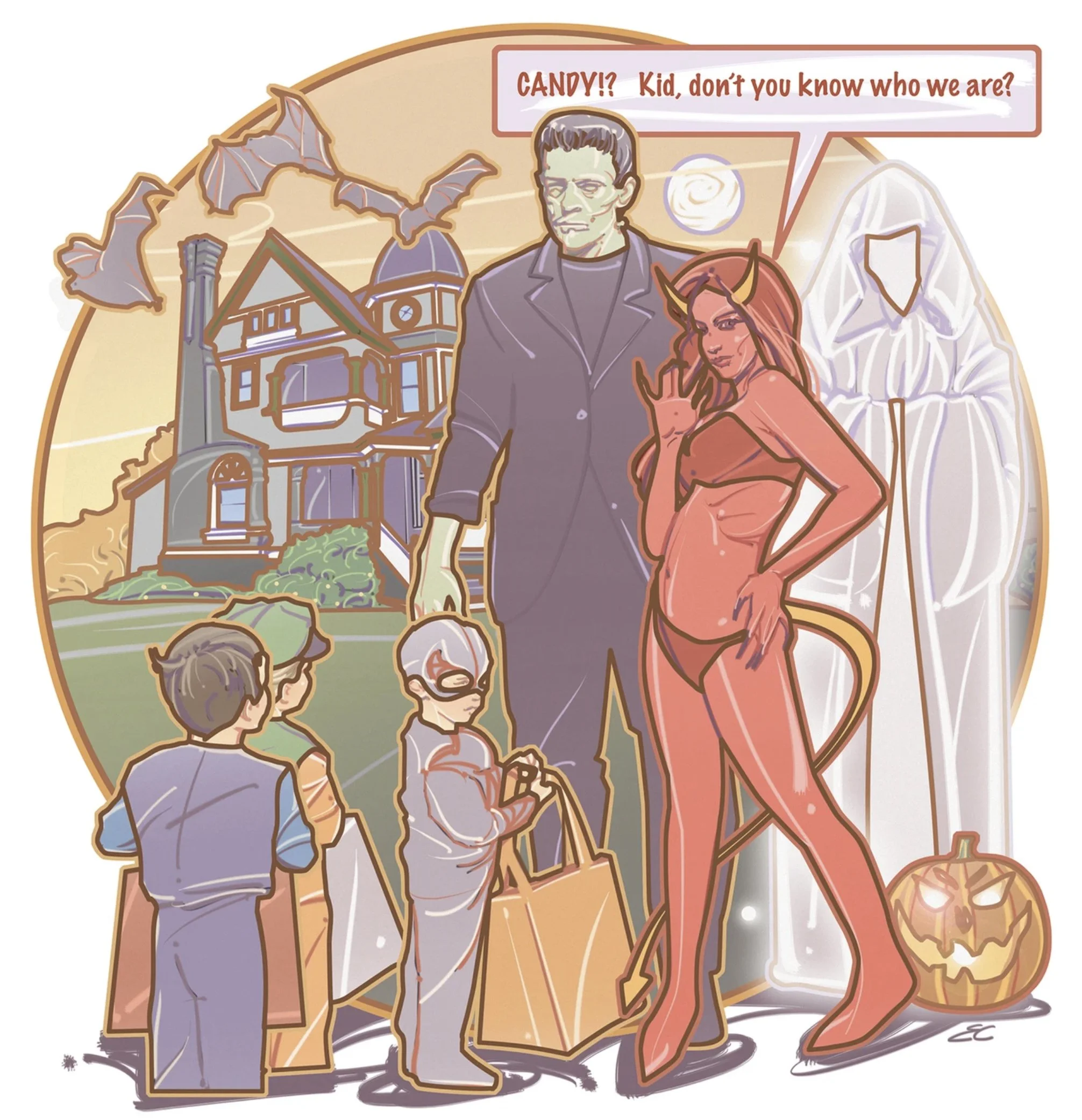 Halloween Kids, digital illustration