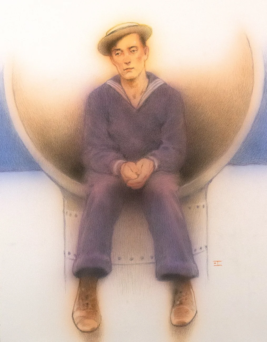 Buster Keaton, 16x20, mixed media on Bristol