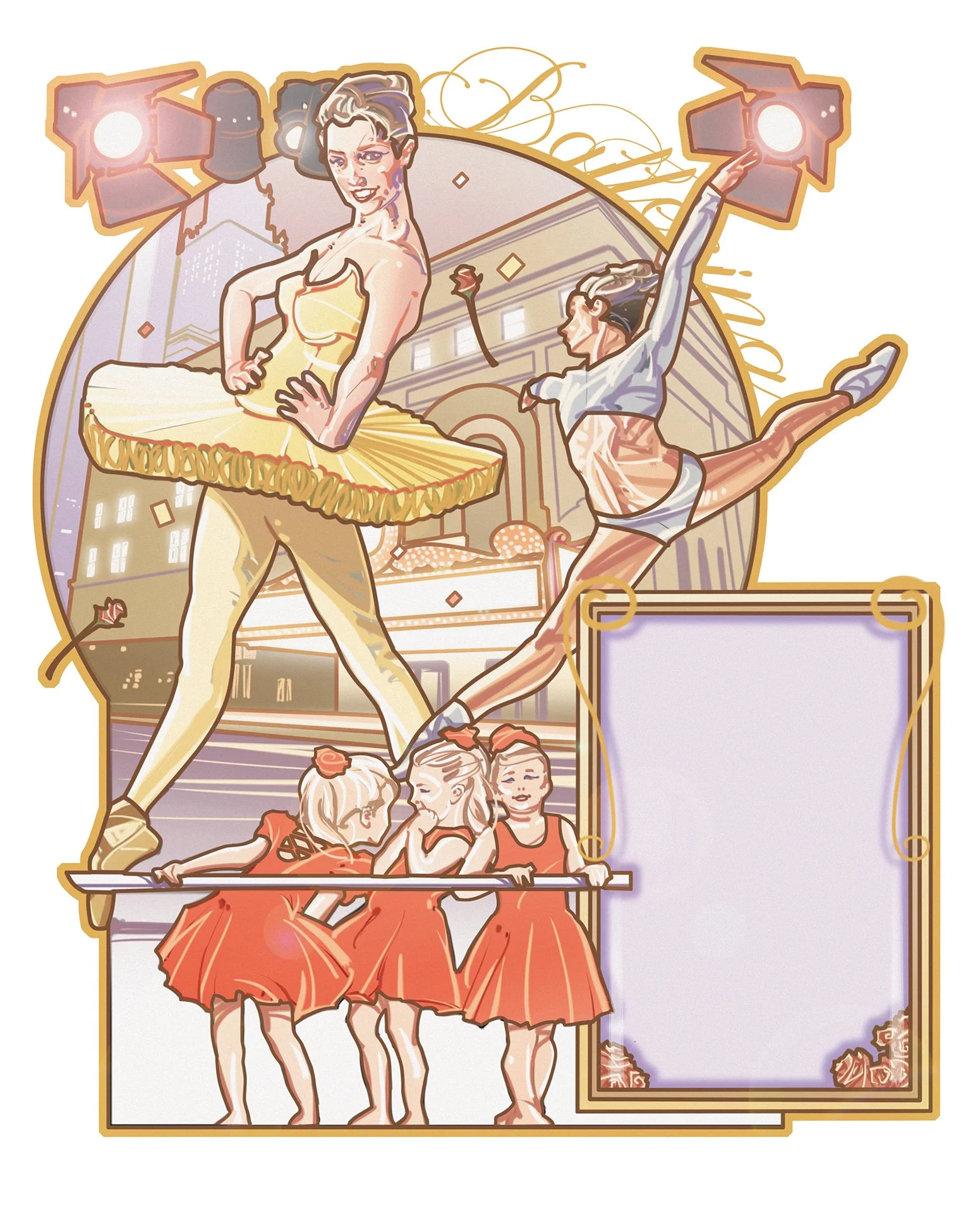 The Ballerinas, digital illustration