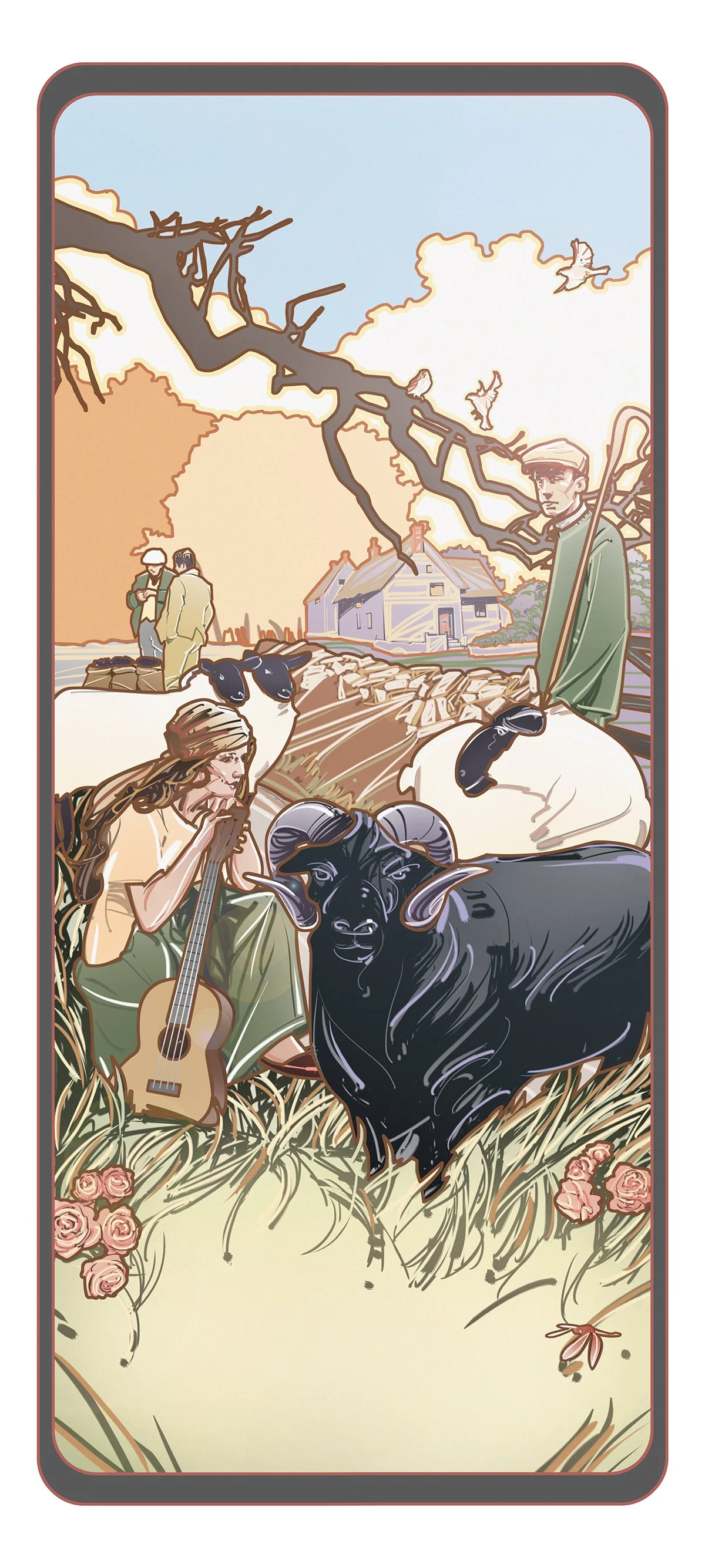 Baa Baa Black Sheep, digital illustration