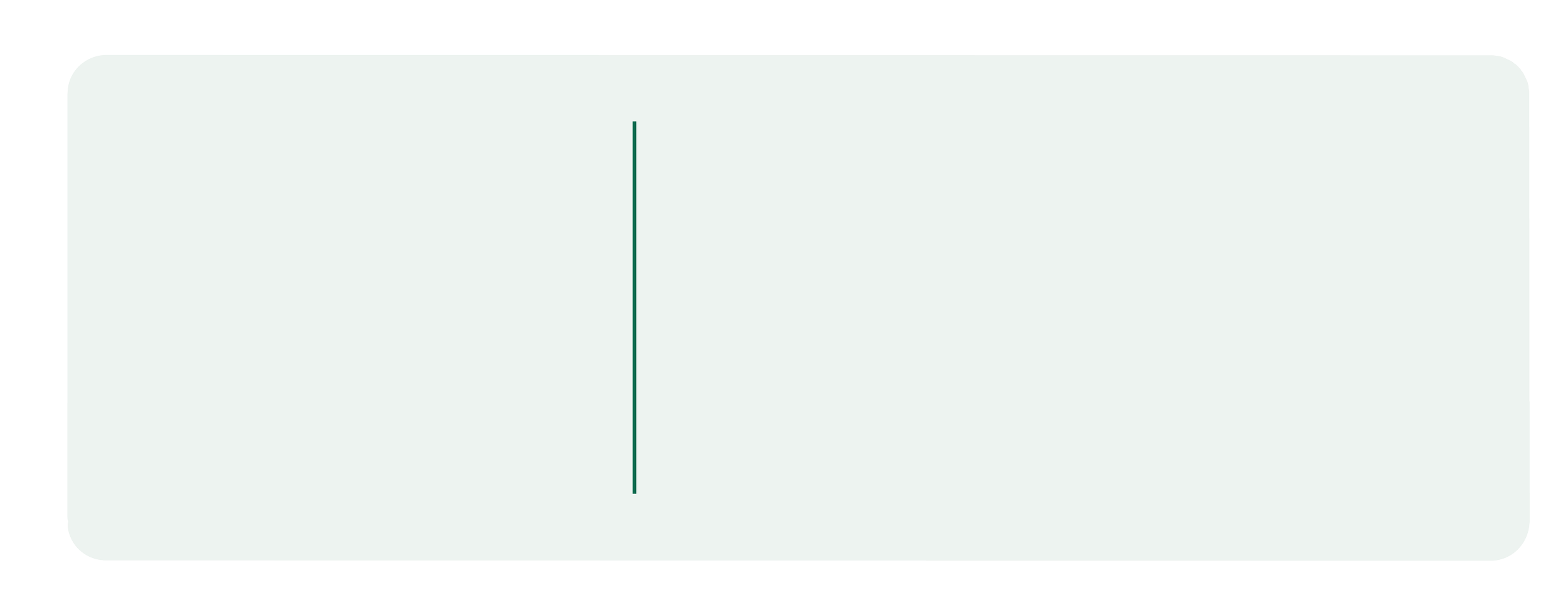 A blank light gray rectangular card with rounded edges and a thin vertical green line in the center.