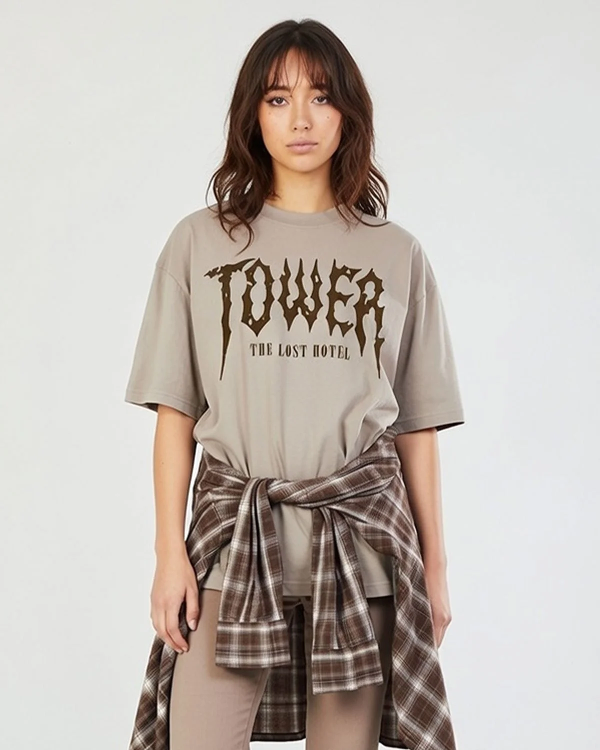Tower Tee – Khaki Brown Oversized T-Shirt