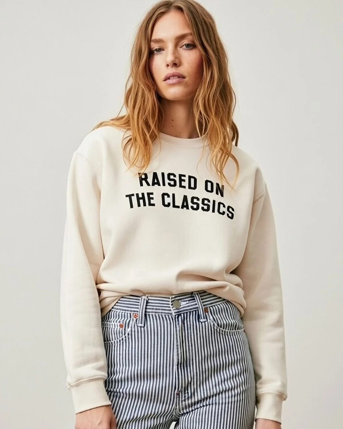 Raised On The Classics Crewneck –  Bone
