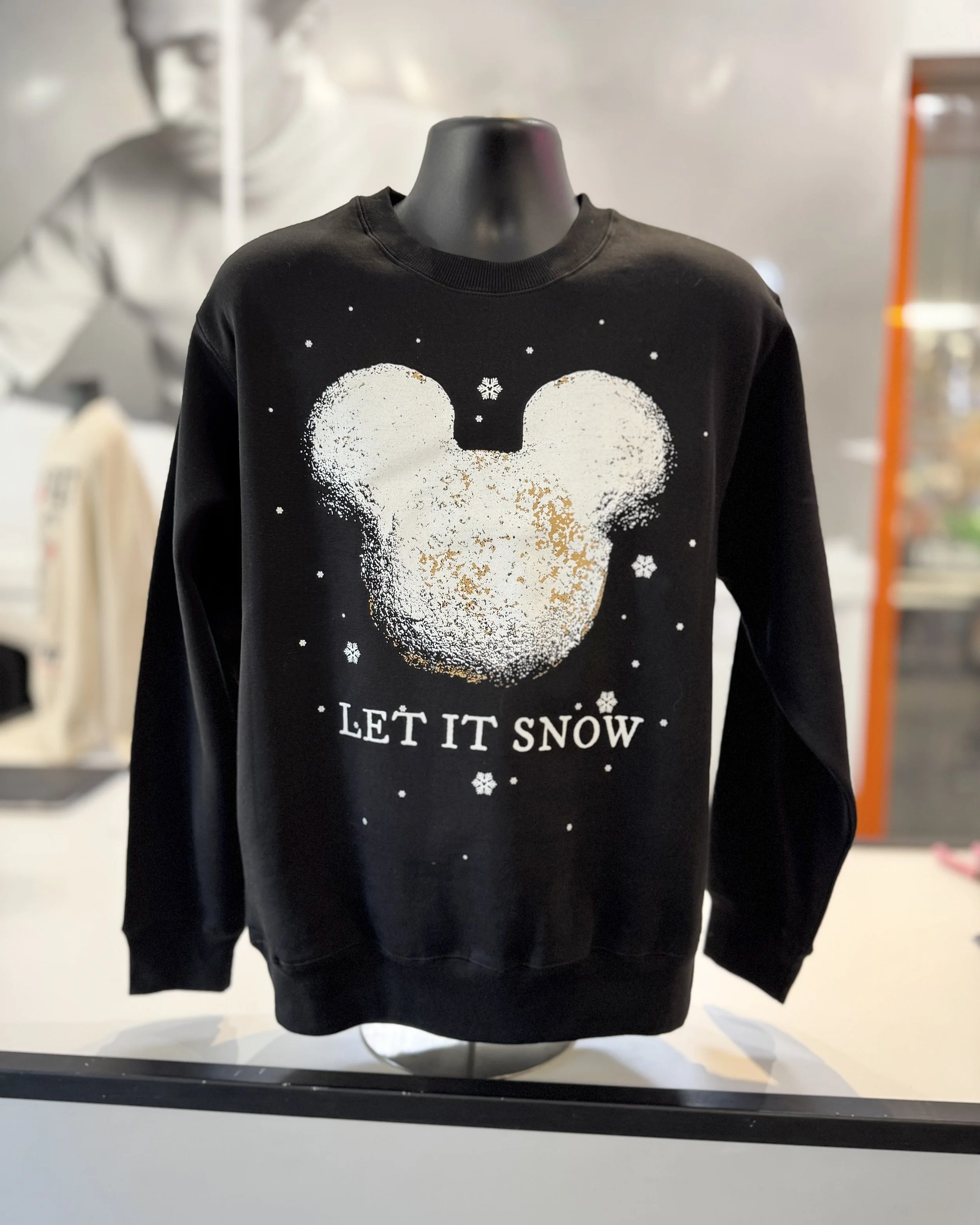 Let It Snow Beignet Black Sweatshirt