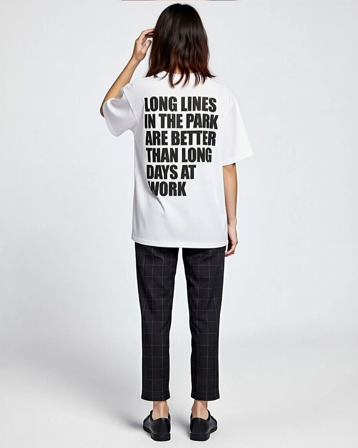 Long Lines Better Than Long Days at Work Tee White Oversized Fit Shirt.jpg