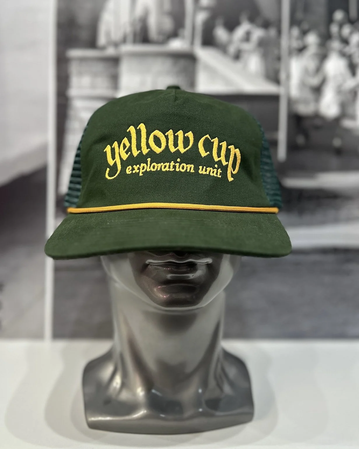 Yellow Cup Exploration Unit Embroidered Vintage Trucker Hat