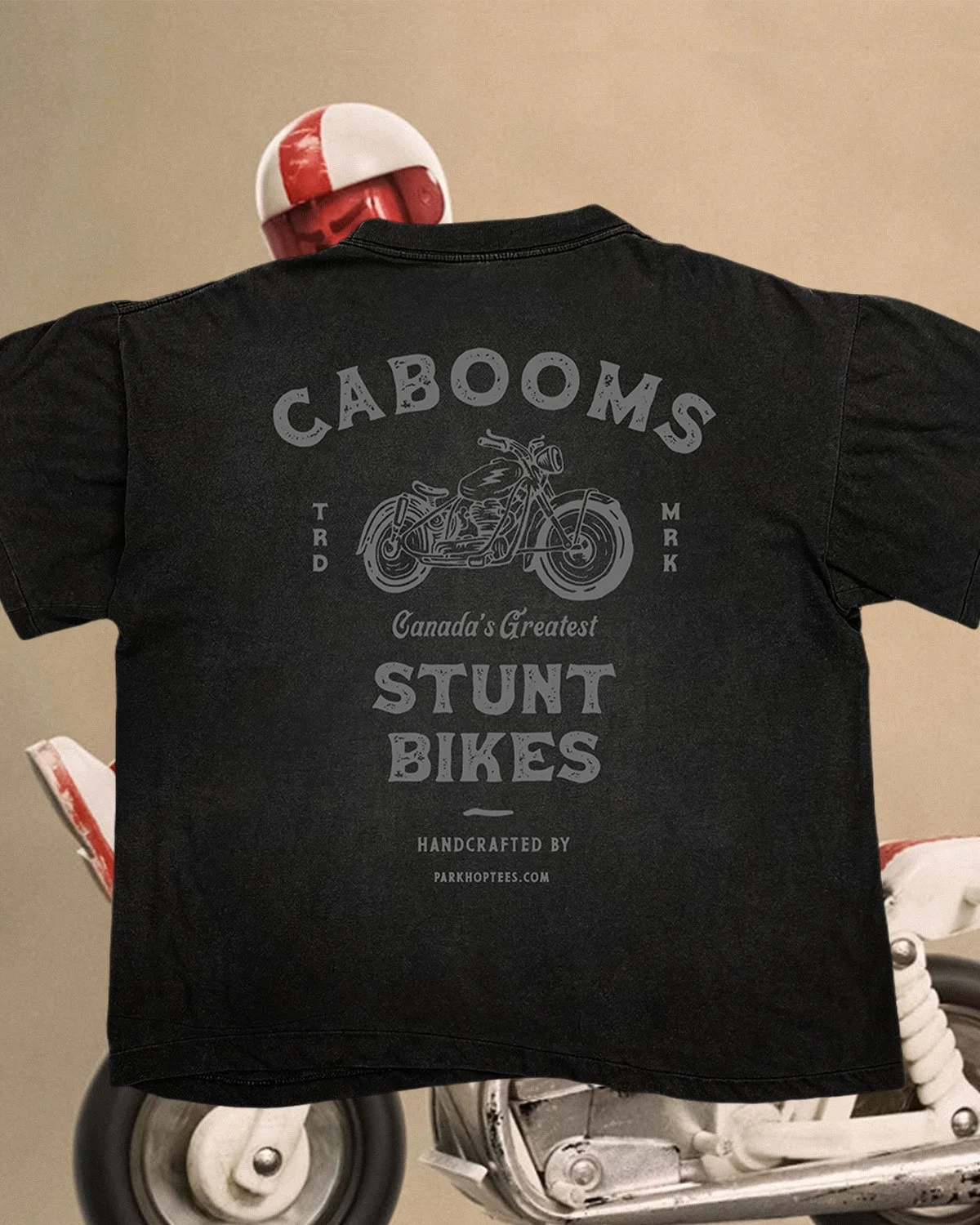 Caboom's Stunt Bikes Tee - Black (front & back)