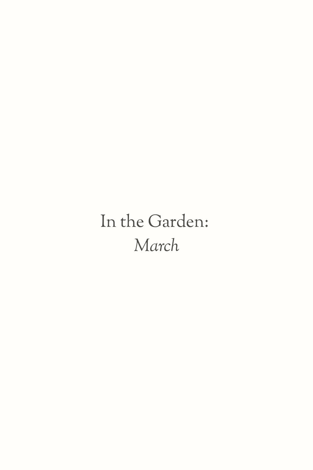 In the Garden: March