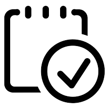 Confirmation or verification icon with checkmark inside a circle