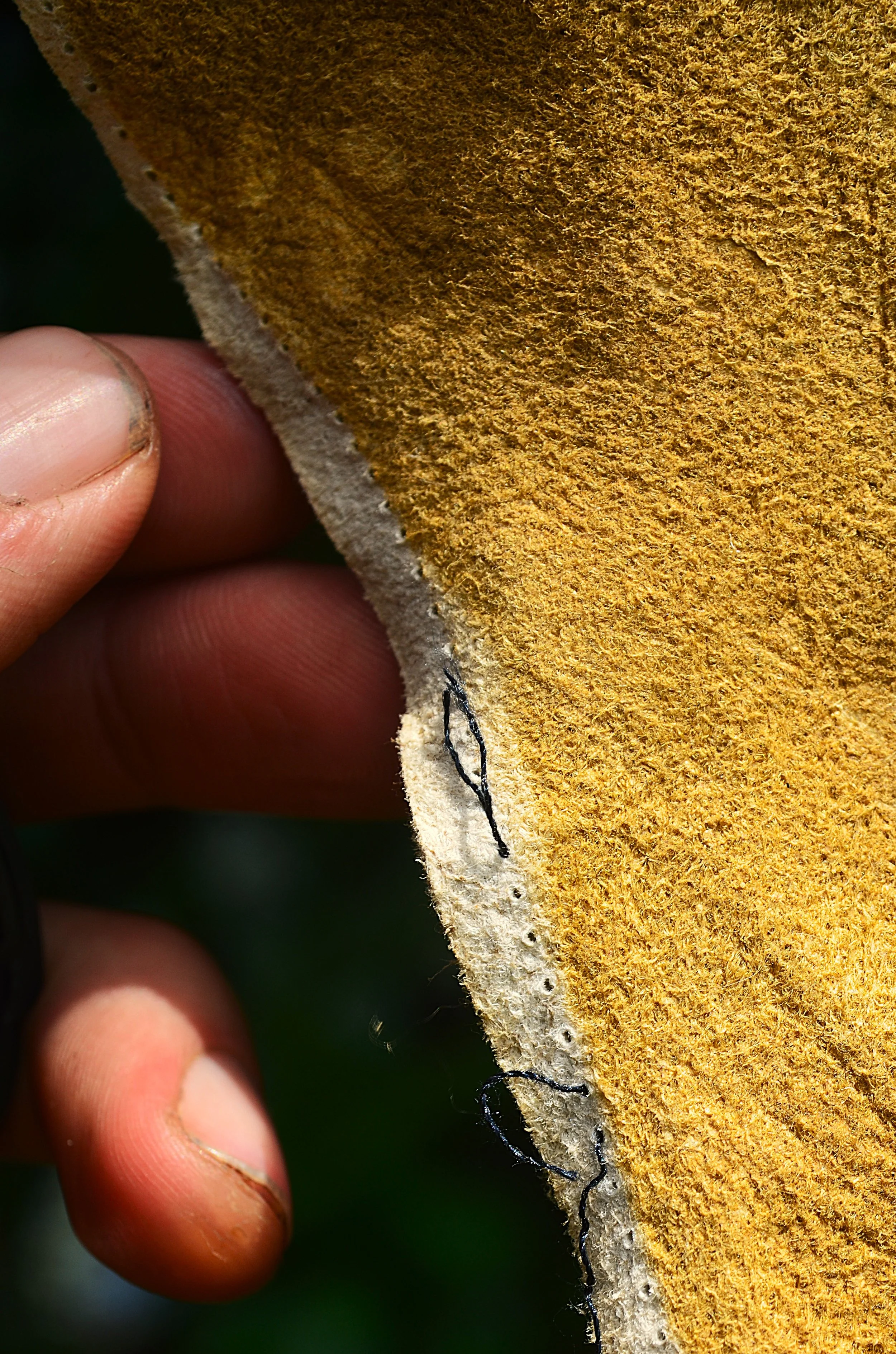 Close up of the hide after it is freshly smoked.