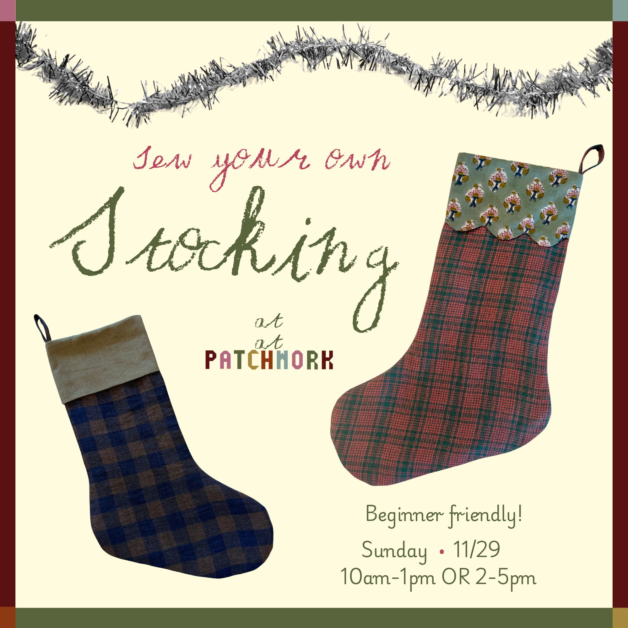 Holiday Stocking Workshop