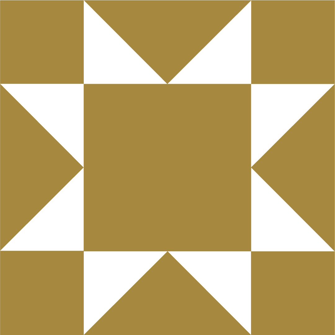 A geometric pattern with a central tan square, surrounded by black triangles forming a larger square and star-like pattern.