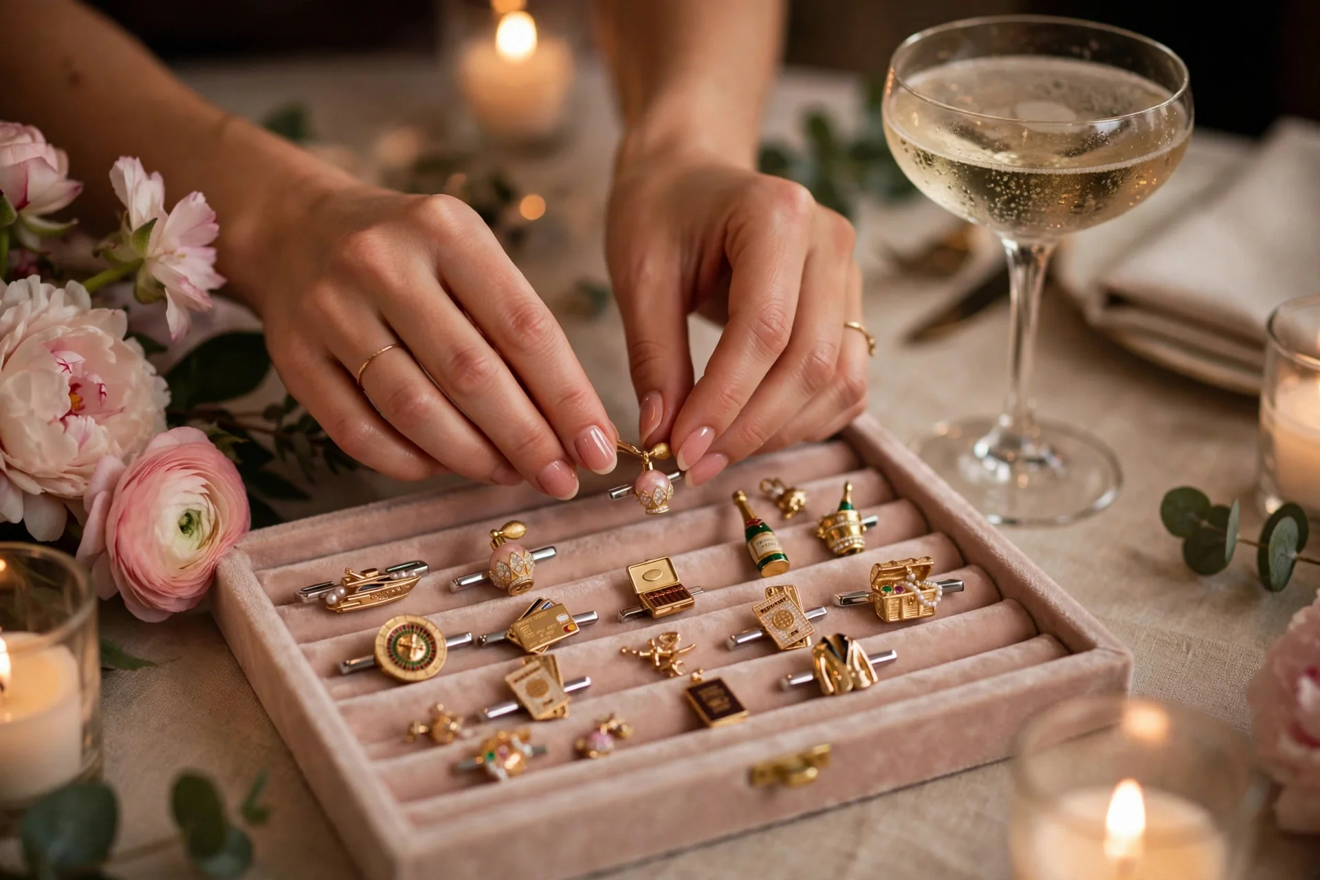 Guests selecting charms at a live Aromaise bar