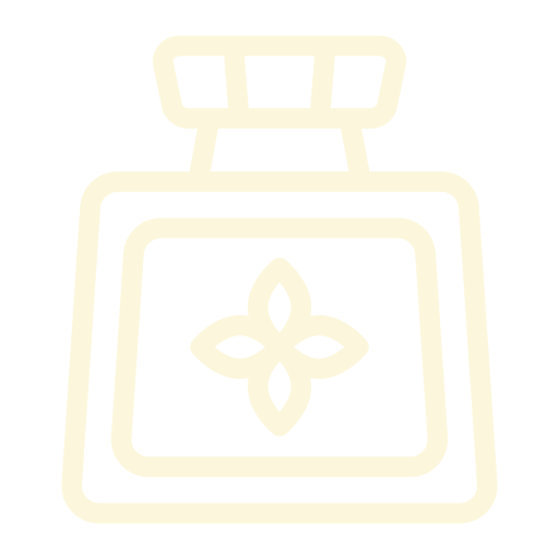 Outline icon of a perfume bottle with a floral design