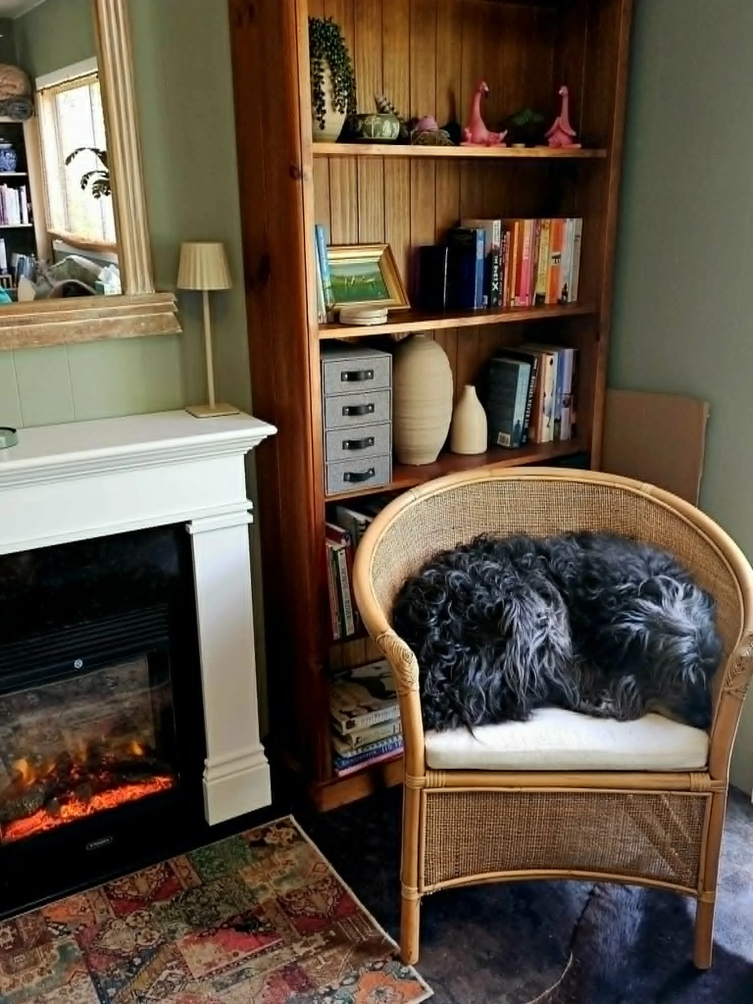 The chair, the fire, and the work that happens here