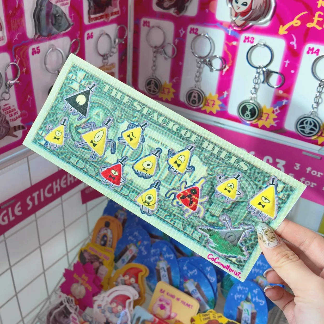 A stack of Bills sticker sheet