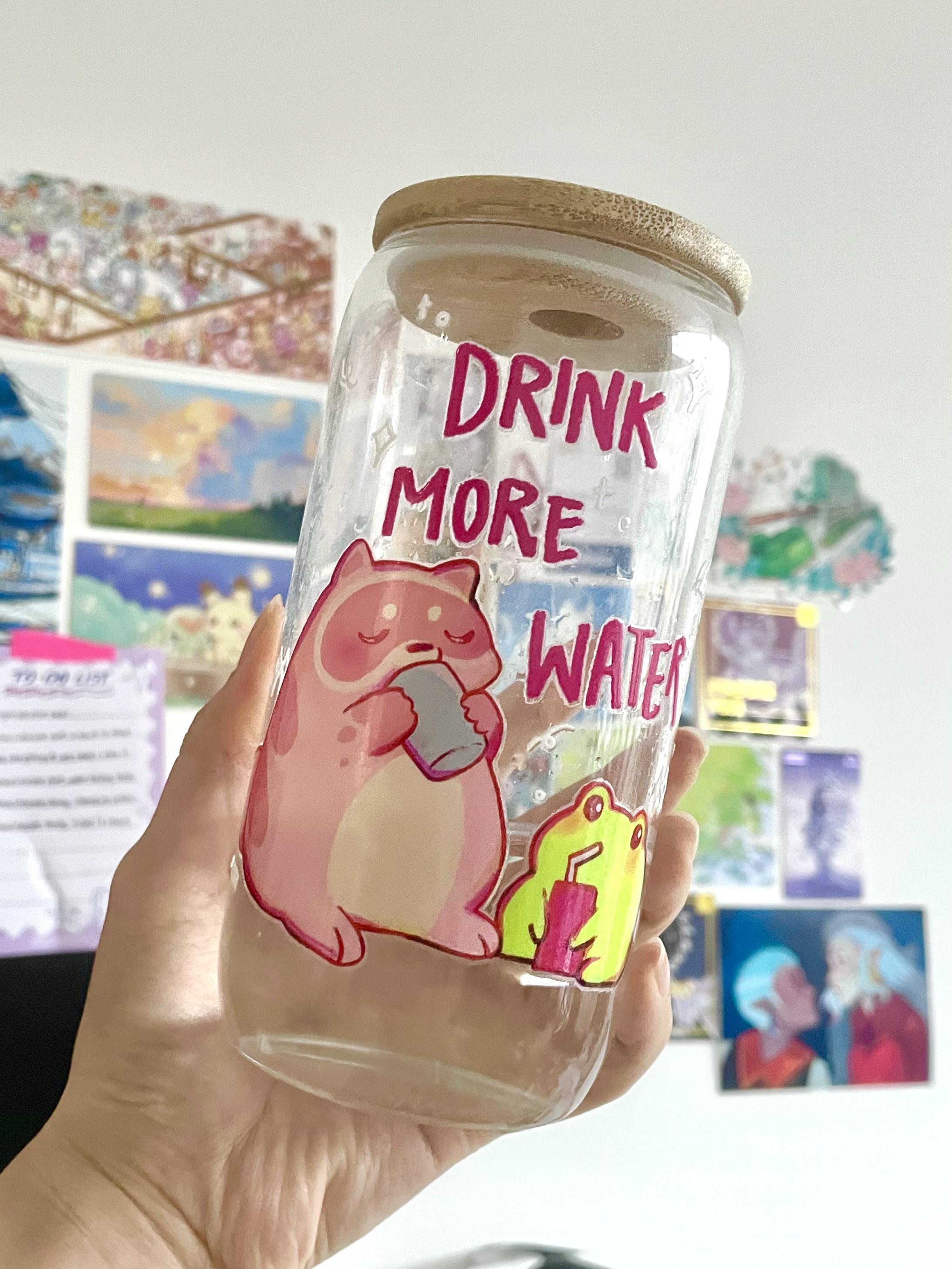 Foobs and Grog "Drink More Water" Glass Tumbler (PREORDER)