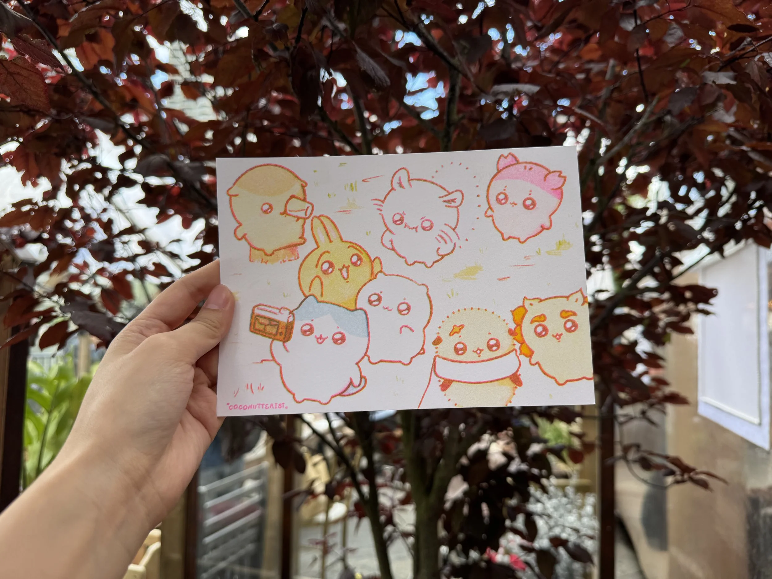 Chiikawa and friends Risograph print