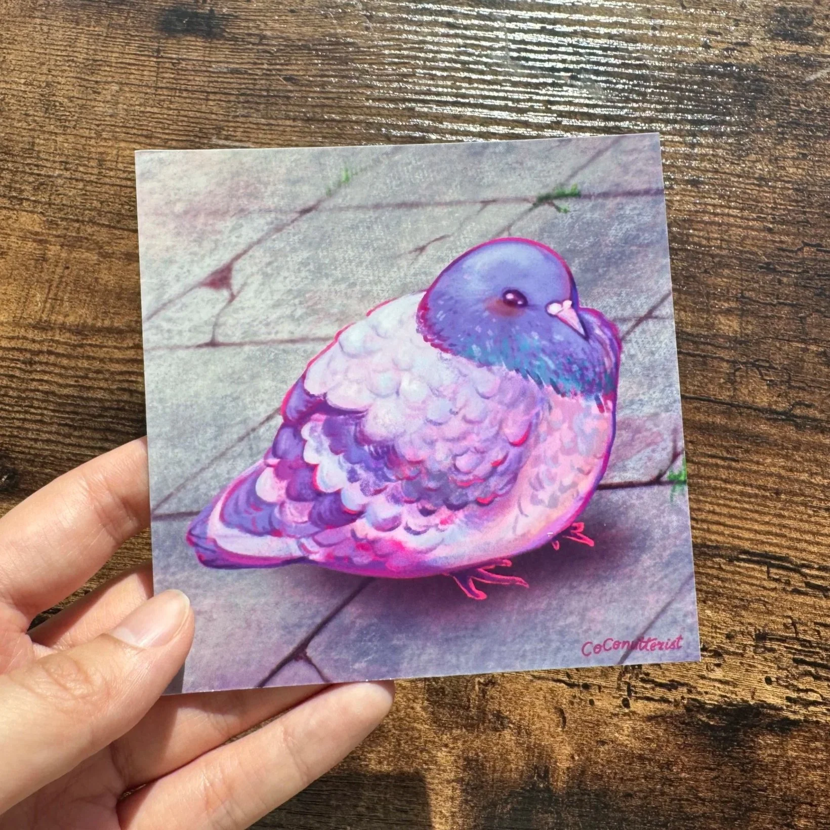 Pigeon square Print