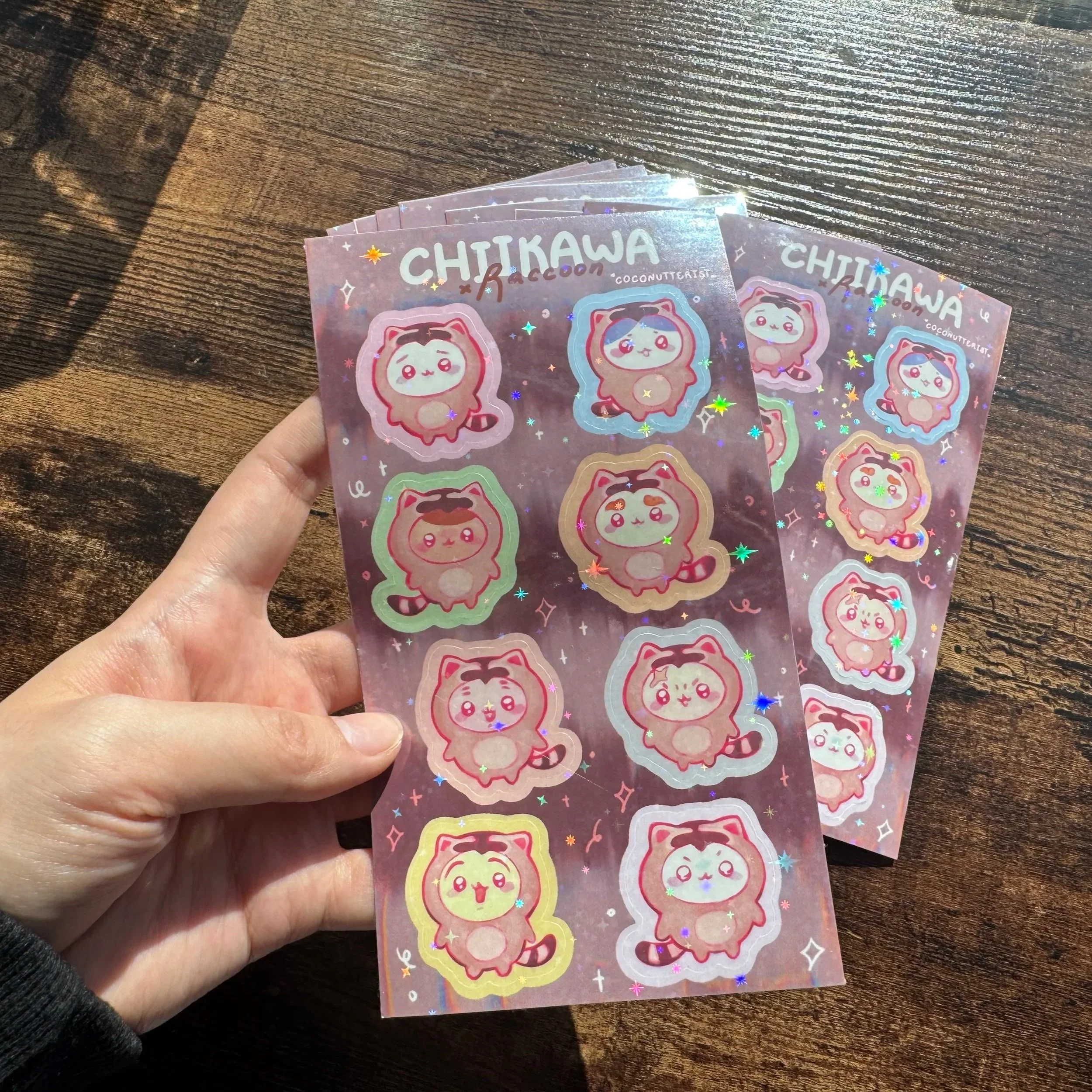 Raccoon Chiikawa sticker sheet!
