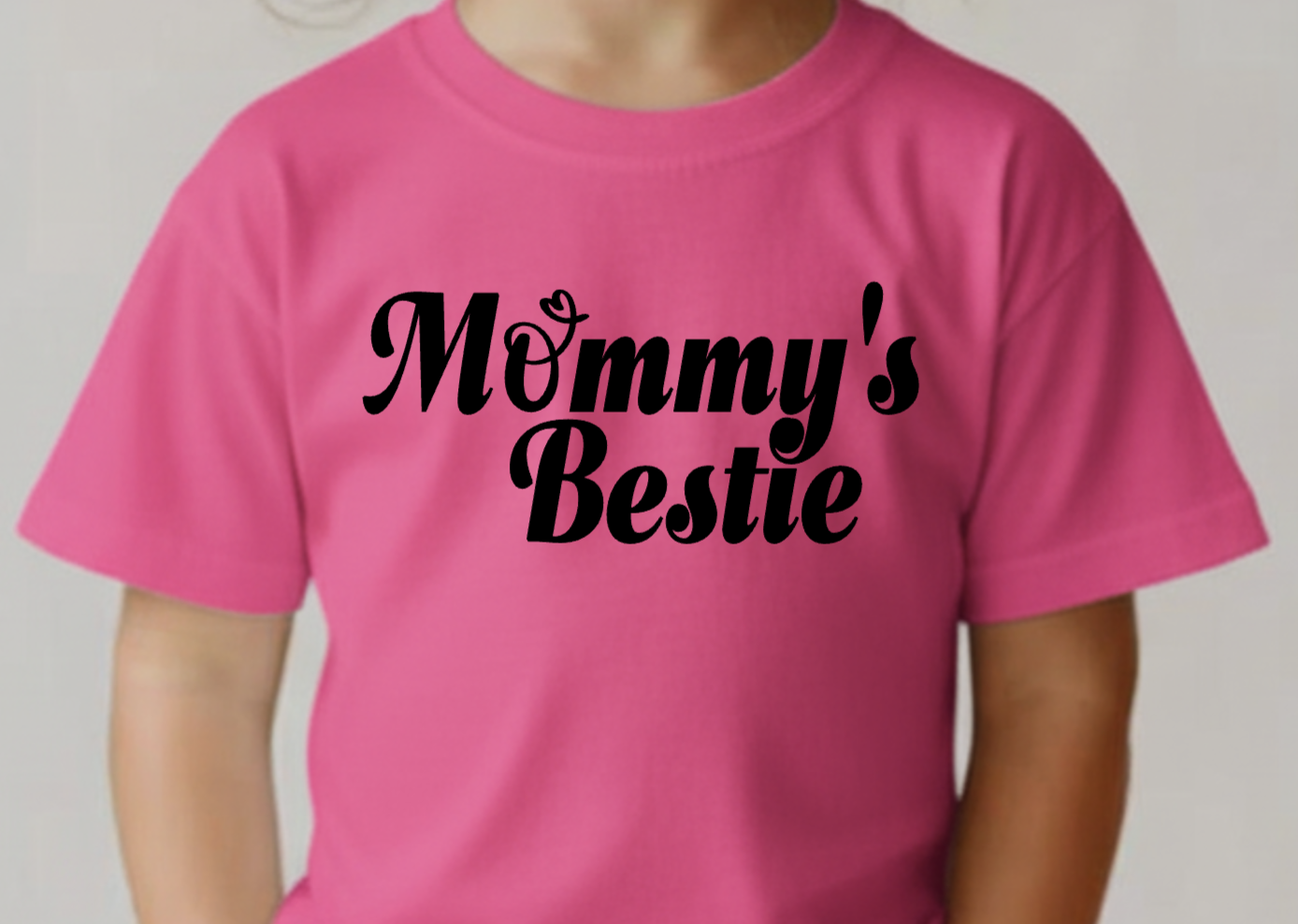 Mommys Bestie Pink Tee with Black Design.webp