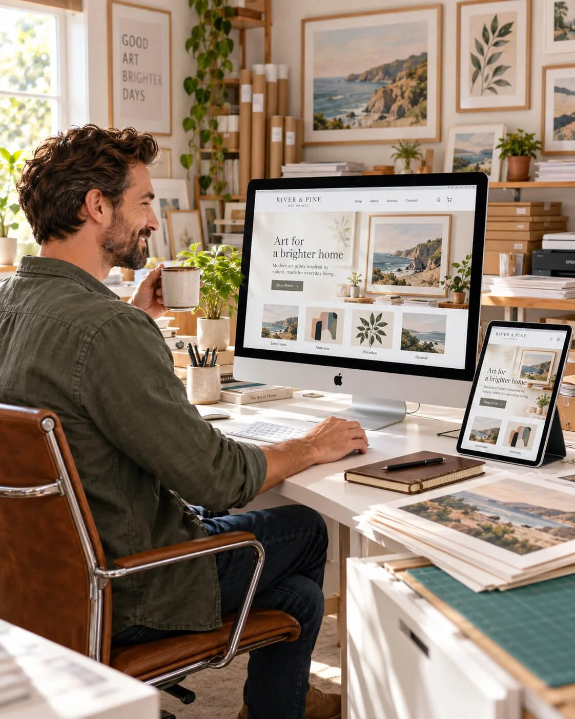 Person comfortably managing their own website - Dijstra Ltd