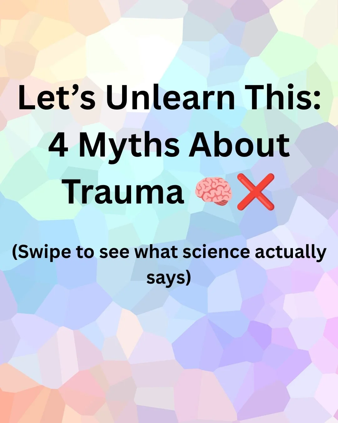 Trauma is one of the most frequently discussed topics in mental health today, yet significant misconceptions remain about how it impacts the mind and body. 

Let&rsquo;s unlearn the myths. 🧠❌

moving past these myths helps us shift the narrative fro
