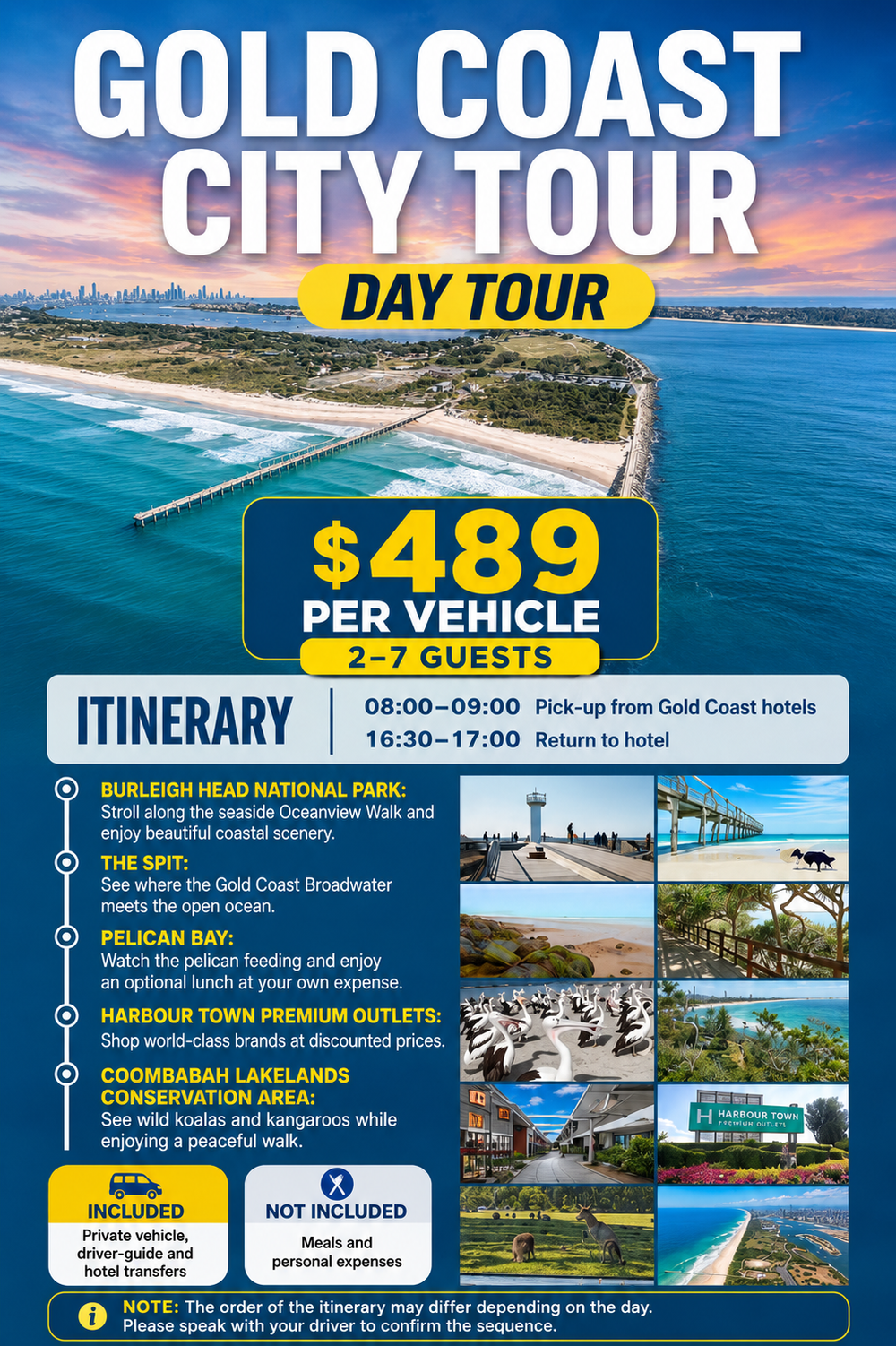 Gold Coast Private City Tour package overview