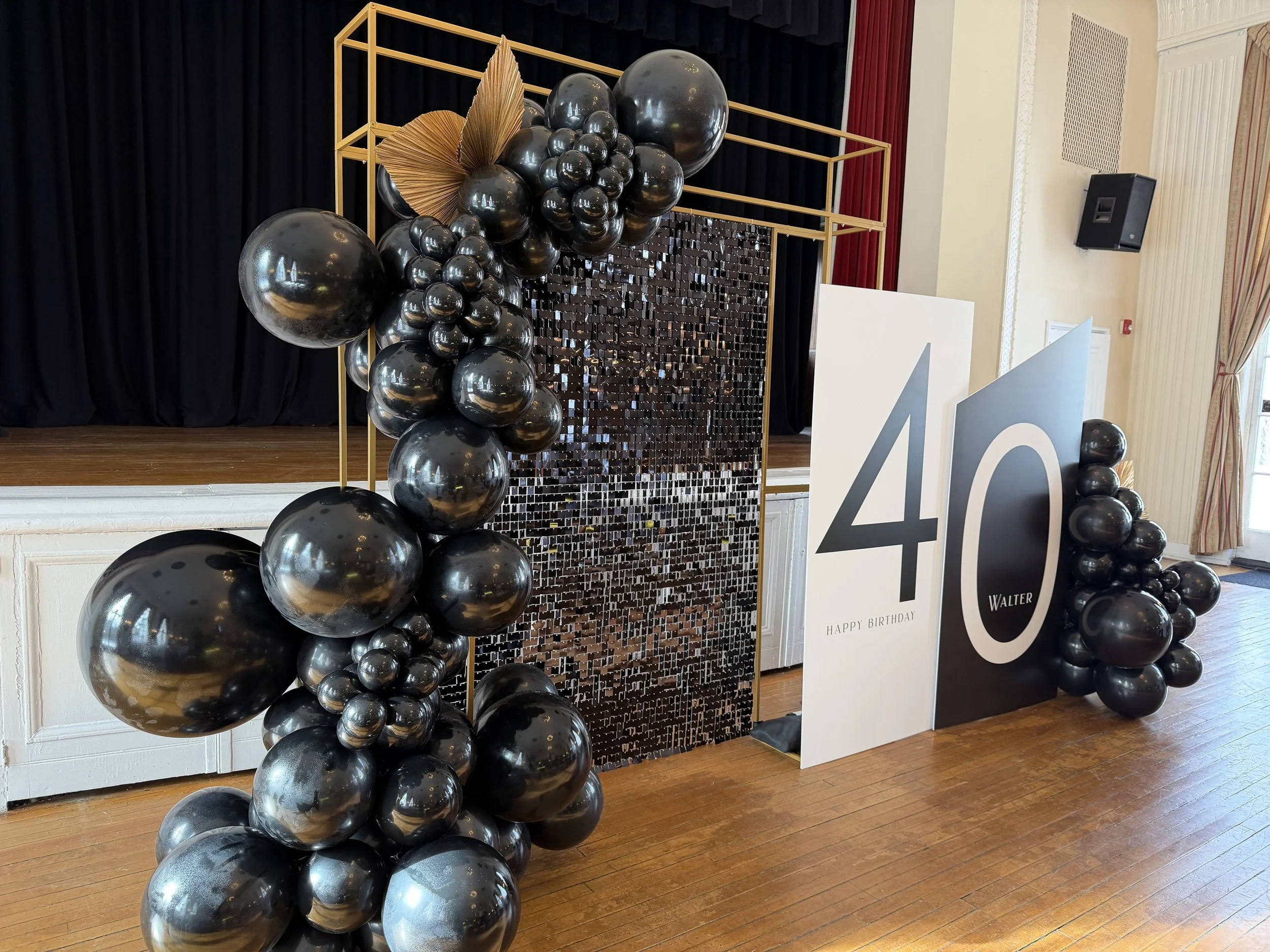 Large Great Gatsby Style backdrop for 40th Birthday