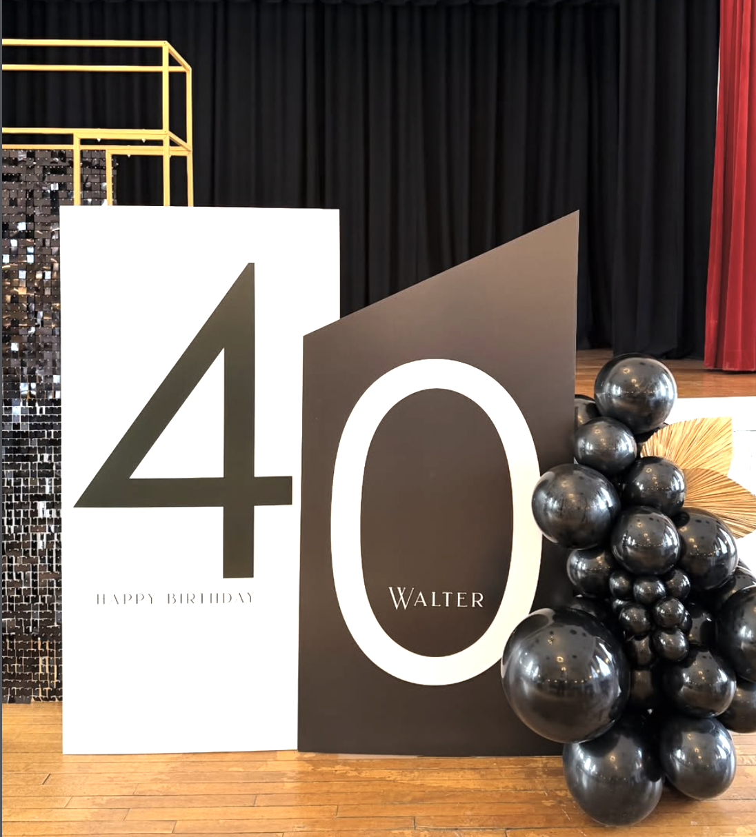 NK Caters partnership. Custom Printed Boards for 40th Birthday