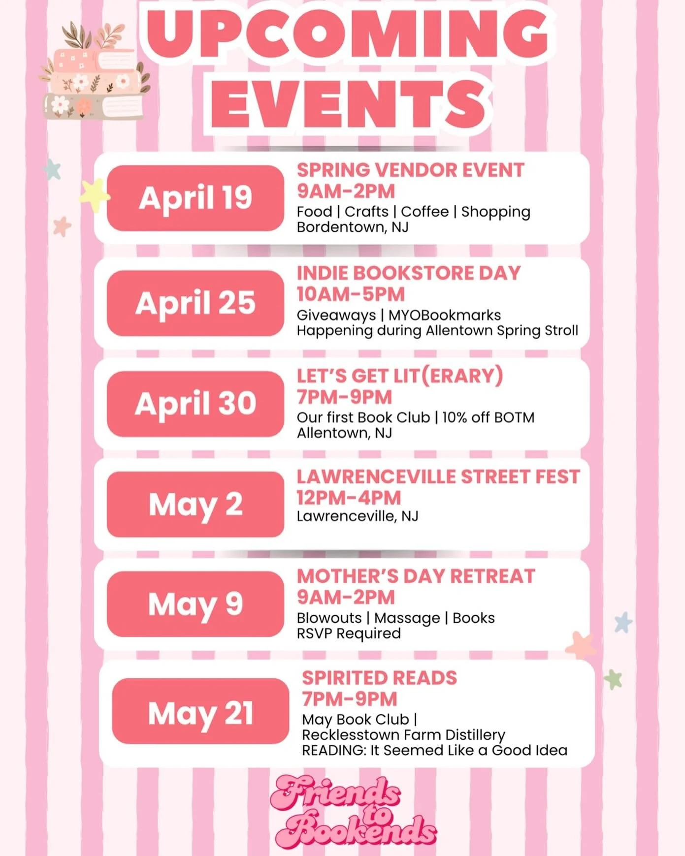 Spring has Sprung, and so have we 🌸📚Your excuse to leave the house every weekend this spring..you&rsquo;re welcome. 

Link in bio for more details and tickets- we can&rsquo;t wait to see you out there!