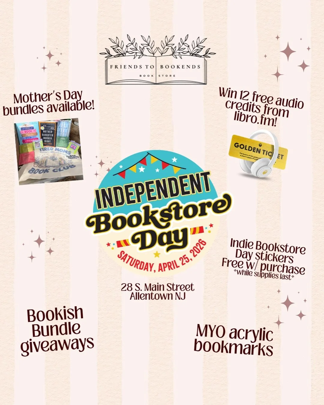 Rain couldn&rsquo;t cancel our celebration.☔️
Spring Stroll got rained out and rescheduled to April 26 &mdash; which means Indie Bookstore Day on the 25th is just the *opening act* Two days, one tiny but mighty bookstore. Zero rain checks accepted! C