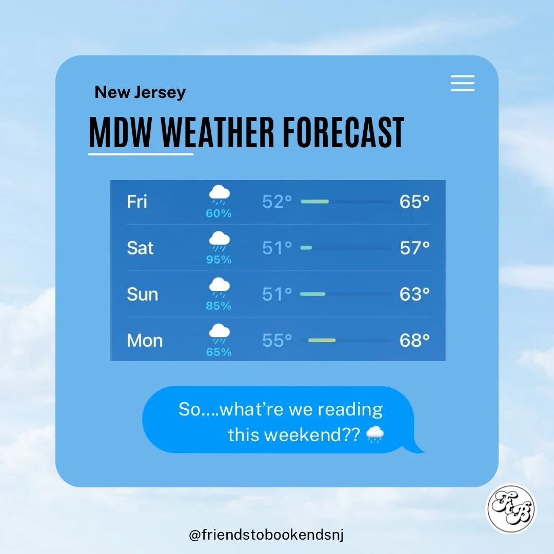 Looks like it&rsquo;s gonna be a washout for MDW this weekend 🙄 But good thing our books are there for you, rain or shine! Stop by the store this week for your MDW reads 📖 

Open this weekend: 
Friday 10-4 
Saturday 10-3p
Closed Sunday &amp; Monday