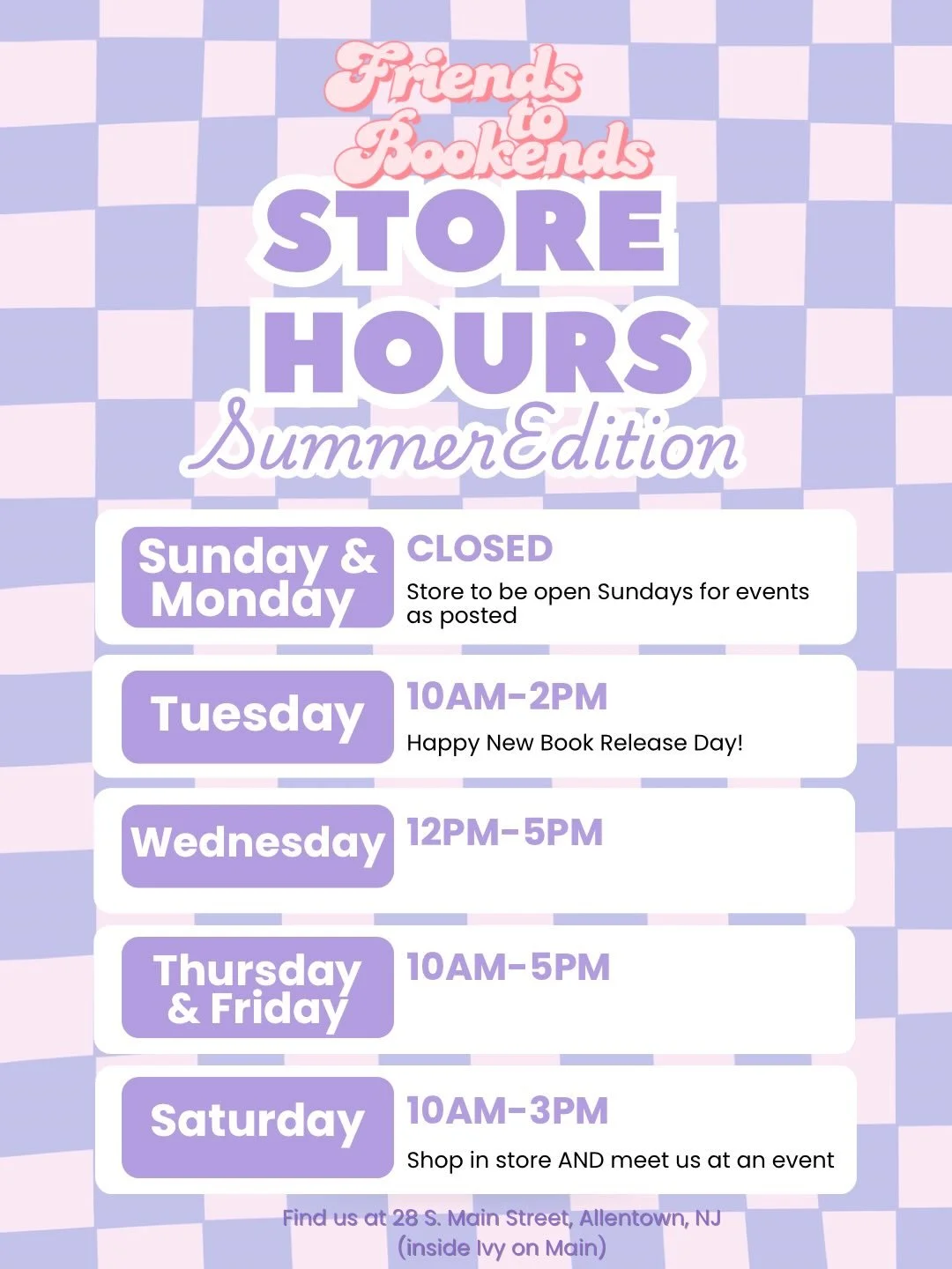 Your summer reading era starts NOW.

Check out our updated hours and everything we have planned for you this month- it&rsquo;s a good one. Drop a 📚 in the comments if you&rsquo;re coming in; we can&rsquo;t wait to find your perfect summer read! 💛