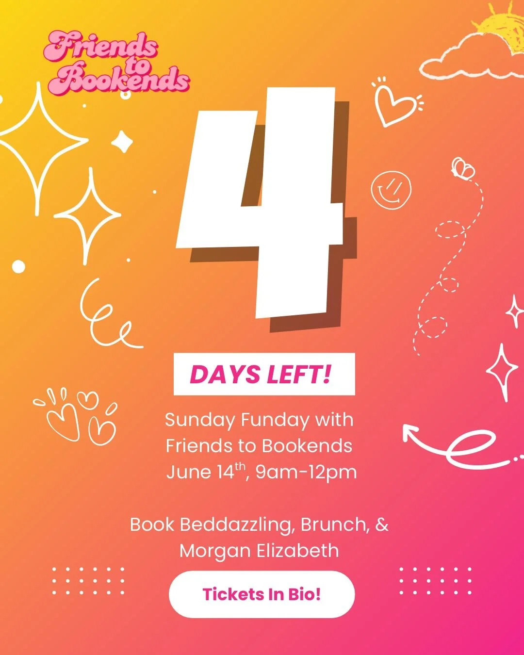 The countdown continues!! On Sunday, it&rsquo;s you and your book besties for a morning of Book Bedazzling, celebrating @authormorganelizabeth Lucky Girl Summer🍀, and brunch!! 

Tickets include a signed copy of Lucky Girl Summer, all the supplies fo