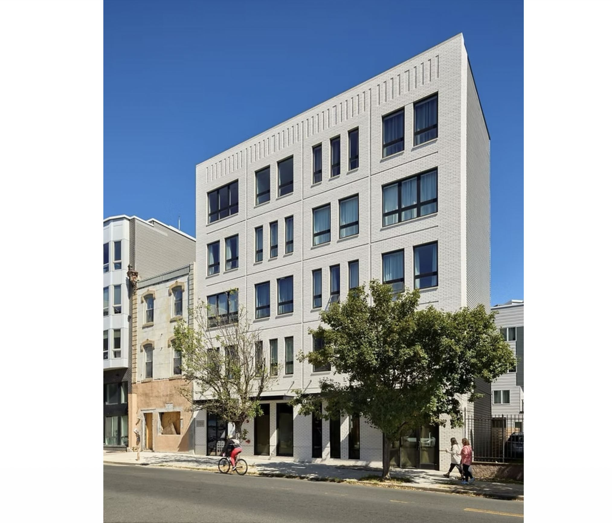 Structural engineering for a mid-rise residential building at 1723 Ridge Avenue, designed as a modern urban infill housing project in Philadelphia, PA.
