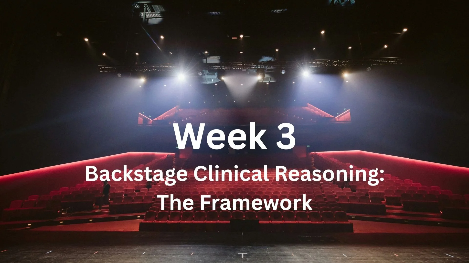 Week 3: So You Want to Work Backstage? Backstage Clinical Reasoning: The Framework