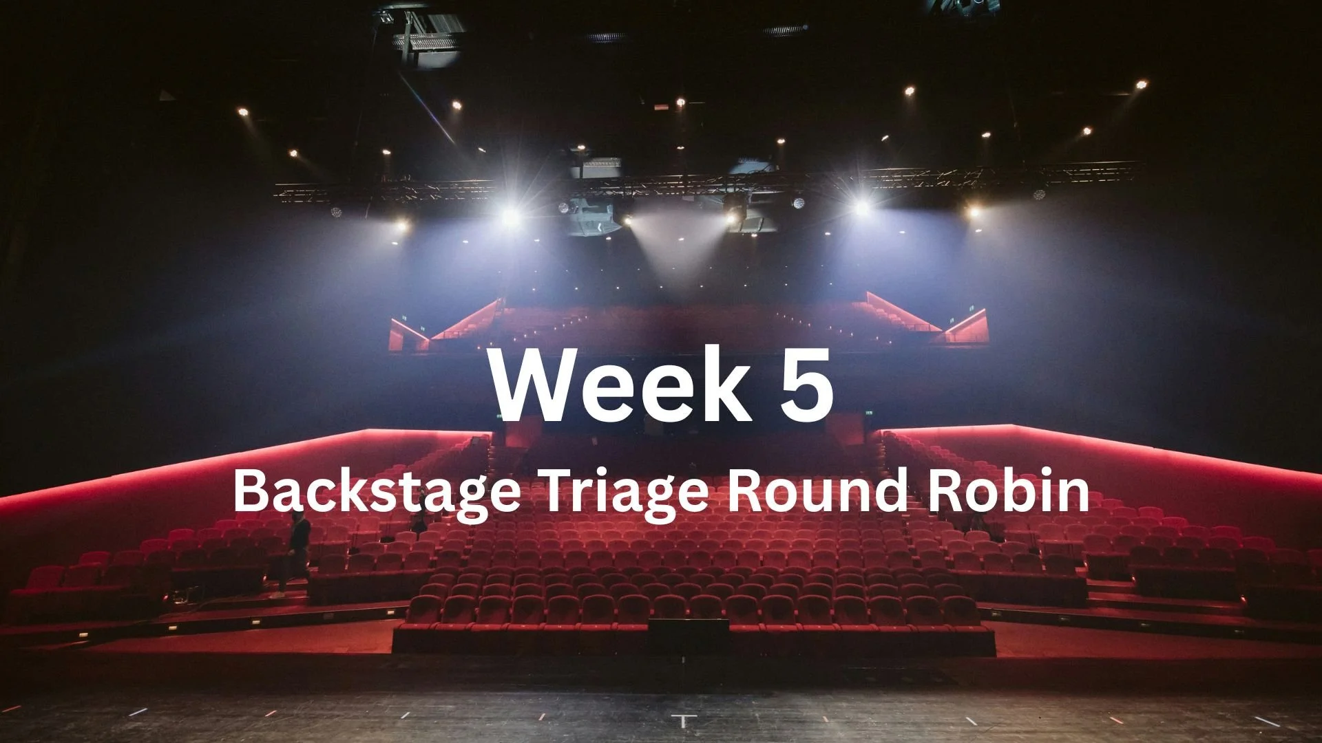 Week 5: So You Want to Work Backstage? Backstage Triage Round Robin