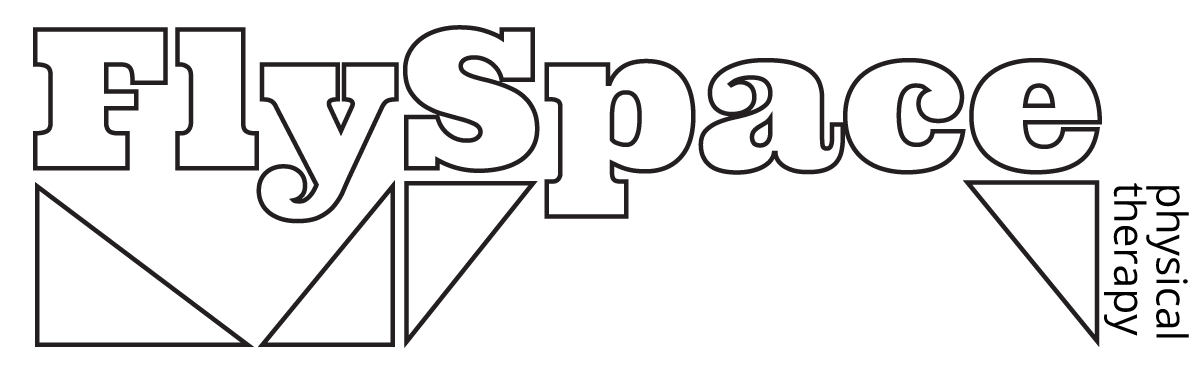 Black FlySpace logo with black blocks at FlySpace Physical Therapy as the top performing arts physical therapists in New York.
