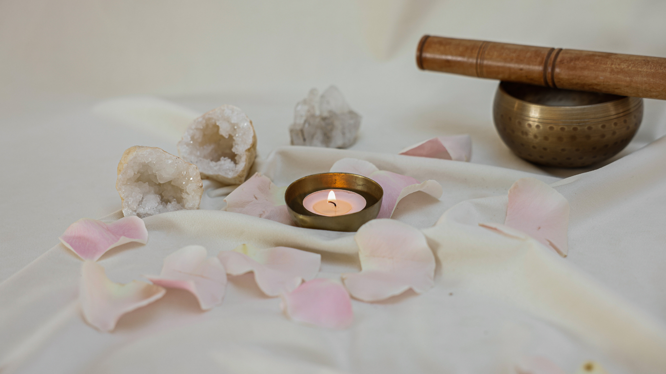 Candles and Rose Petals with sound healing