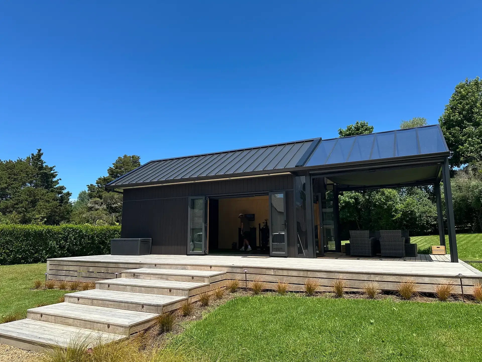 New build of a golf simulator in Coatesville, Auckland by Greyson Builders