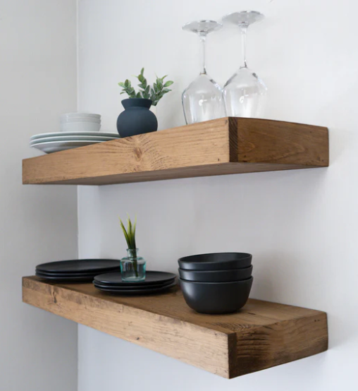 floating wood shelf