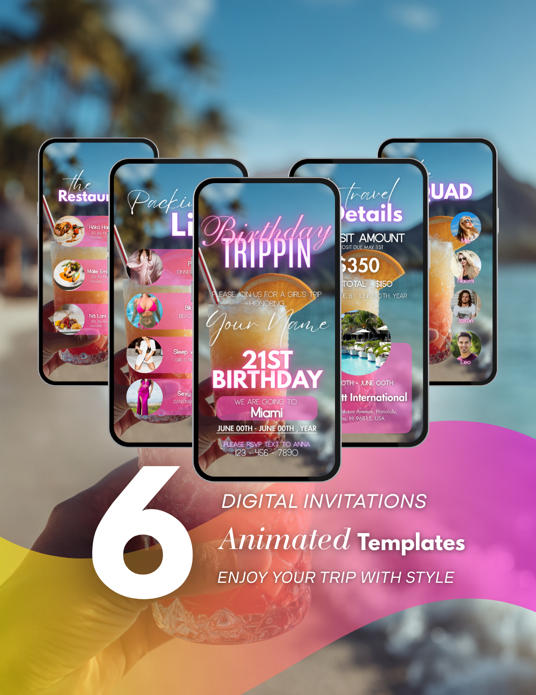 Digital birthday trip video invitation