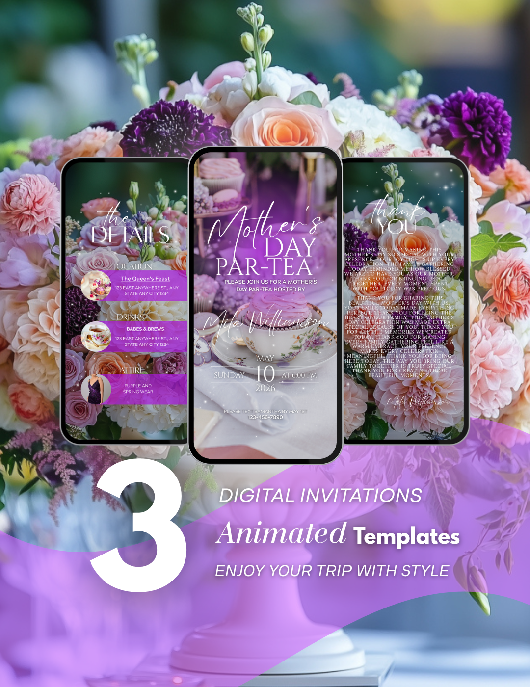 Digital Mother's Day Par-Tea video invitation