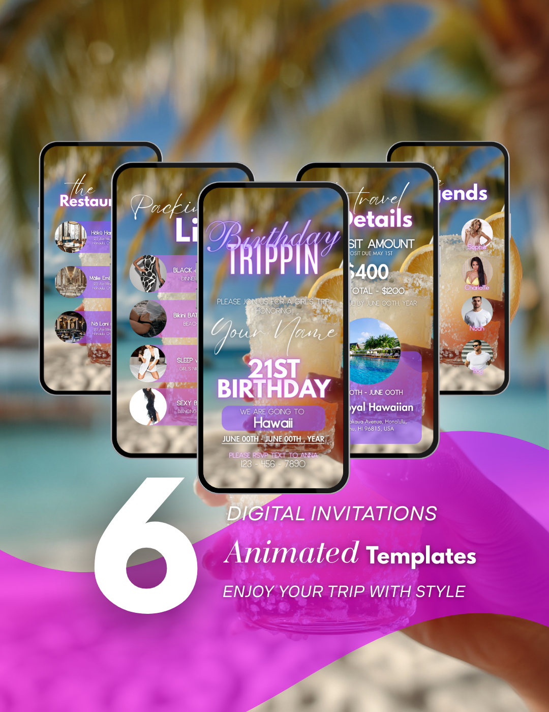 Digital birthday trip video invitation