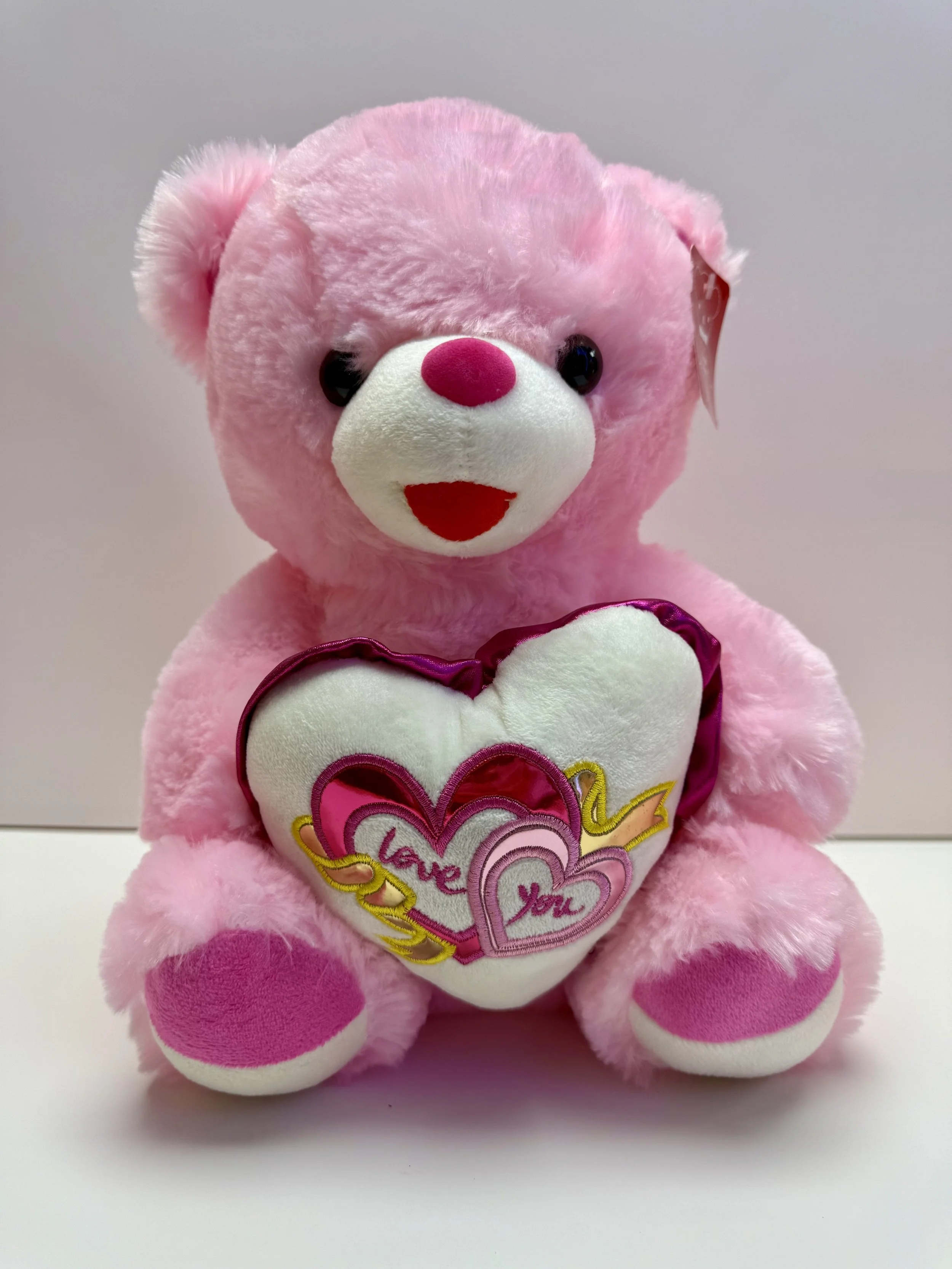 Smiling Pink Bear w/ Love Heart