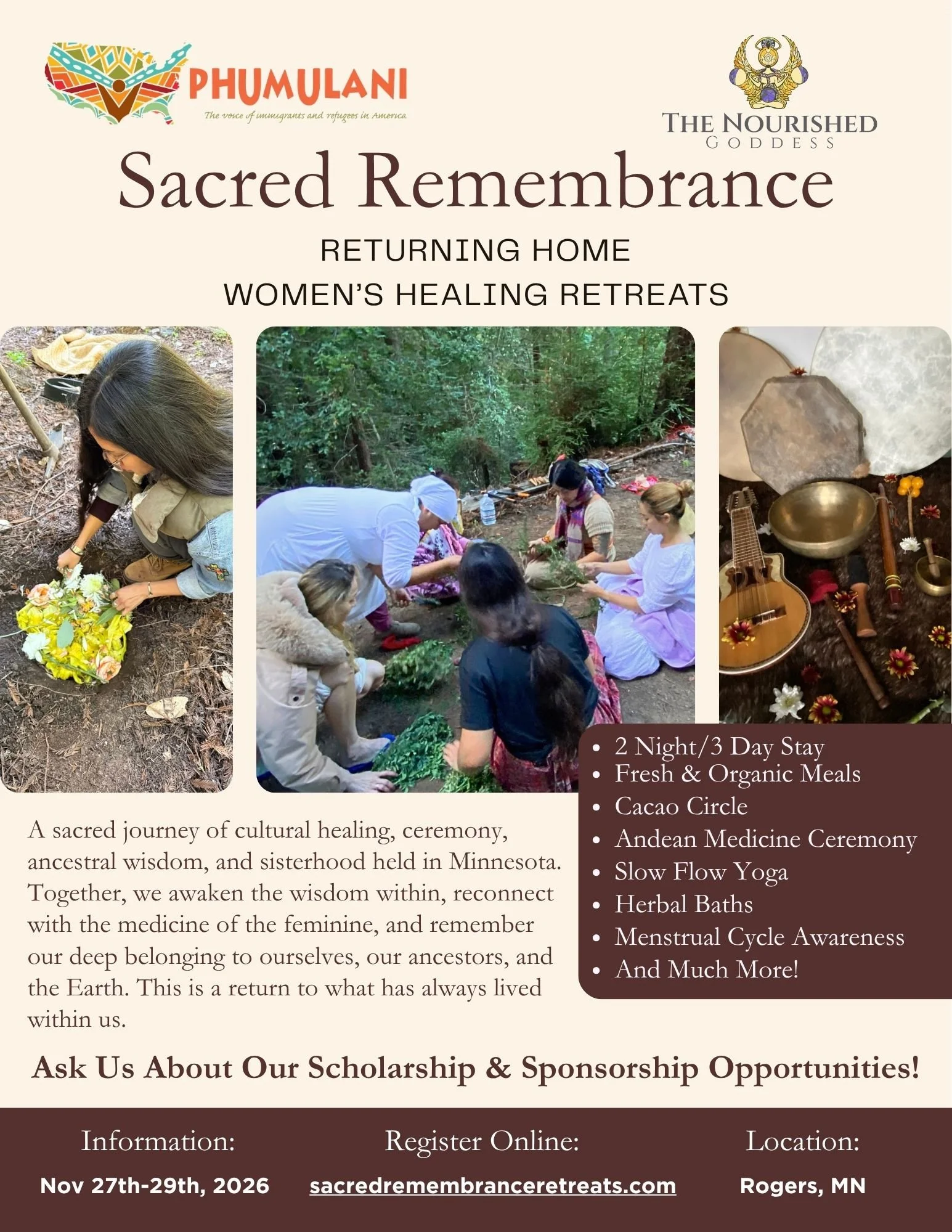 Women's Retreat November 27th-29th, 2026 Price: $750